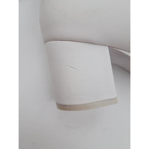 Sekayisore White Round Toe Short Gogo Ankle Boots Low Block Heel Booties - Picture 9 of 11